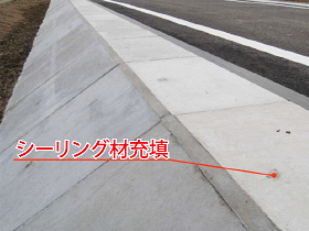 ⑩路肩アンカーピンは、屋外用シーリング材を間詰めしてください。